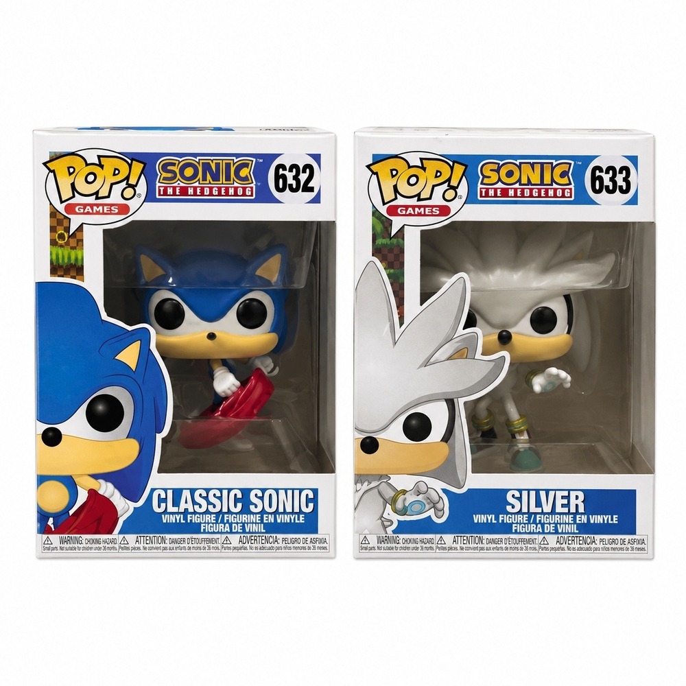 Funko Pop Sonic the Hedgehog Figurines Silver Hedgehog Anime Toys Bundle